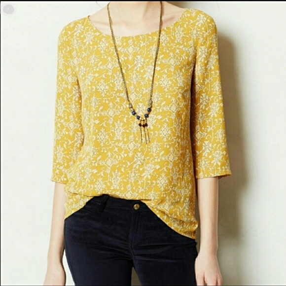 Anthropologie Tops - Anthro HD in Paris Mustard Blouse